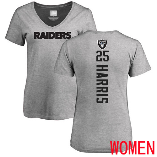 Oakland Raiders Ash Women Erik Harris Backer NFL Football #25 T Shirt